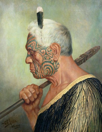 En Maori-kriger af Charles Frederick Goldie