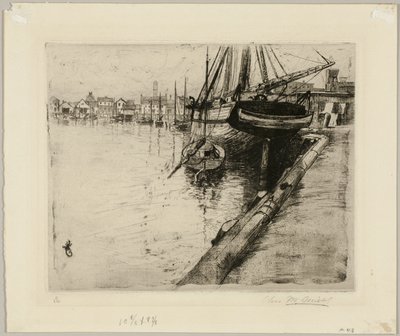 Dok, New York River af Charles Frederick William Mielatz