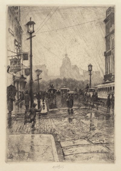 Regnvejrsdag, Broadway af Charles Frederick William Mielatz