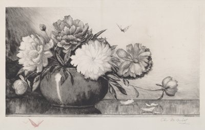 Uden titel (Pæoner i en skål) af Charles Frederick William Mielatz