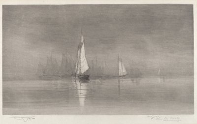 Uden titel Havnescene med sejlbåde, ca. 1900. af Charles Frederick William Mielatz