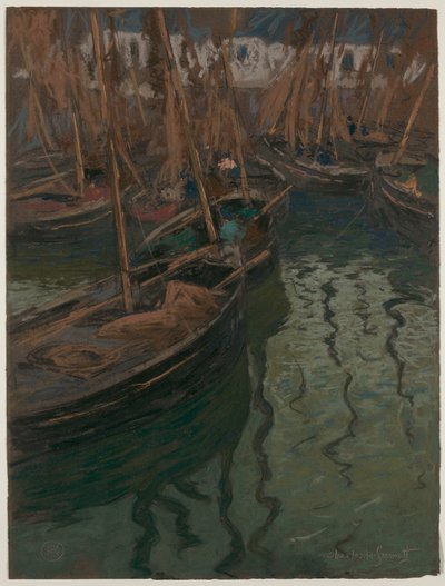 En Dock Harmony - Fiskerbåde af Charles Fromuth