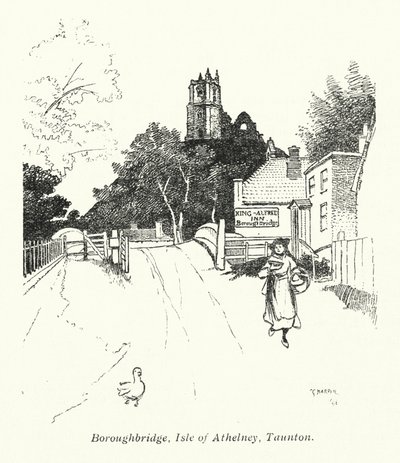 Boroughbridge, Isle of Athelney, Taunton (litografi) af Charles George Harper