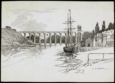 Calstock Viaduct, Cornwall, c1907-c1943 af Charles George Harper
