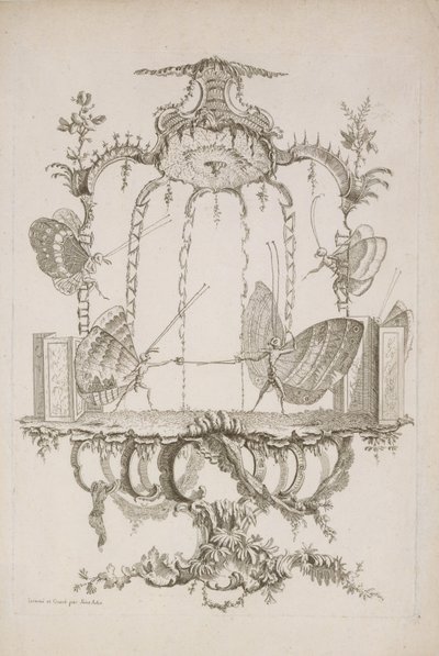 Duellen Duellen, fra Essay on Human Butterflies af Saint Aubin, ca. 1756-60. af Charles Germain de Saint Aubin