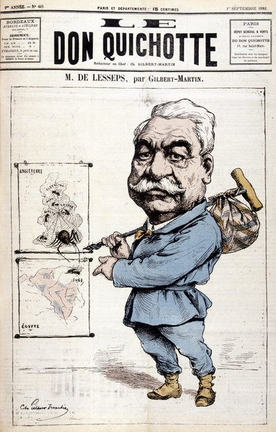 Ferdinand de Lesseps - af Gilbert-Martin, i ""Le Don Quixote""" af 01/09/1882 af Charles Gilbert Martin