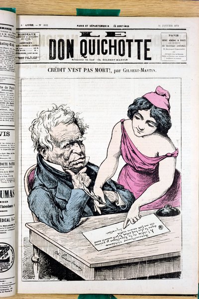 Cover af "" Le Don Quixote "", nummer 241, farve satirisk af Charles Gilbert Martin