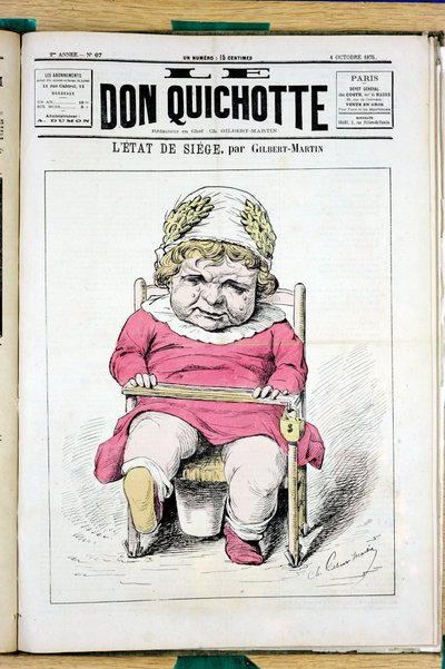 Cover af ""Le Don Quixote"", nummer 67, satirisk i farver af Charles Gilbert Martin