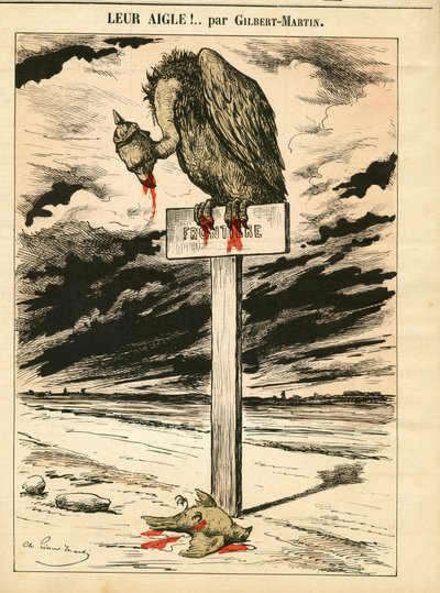 Omslag af ""Le Don Quixote"", nummer 693, satirisk i farver af Charles Gilbert Martin