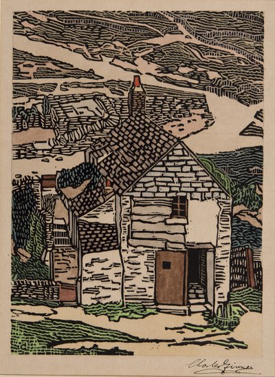 Cornish Cottage af Charles Ginner