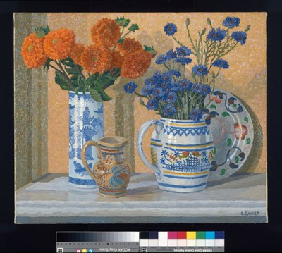 Dahliaer og Kornblomster af Charles Ginner