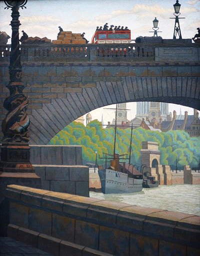 Old Waterloo Bridge (olie) af Charles Ginner