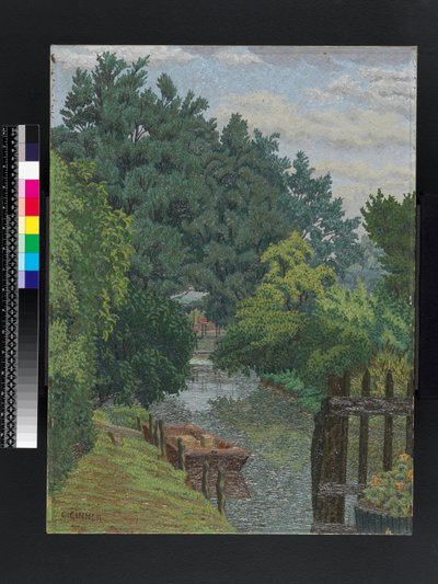 Punten i Møllestrømmen, ca. 1930 af Charles Ginner