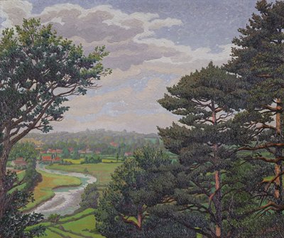 The River Avon, nær Salisbury (olie på lærred) af Charles Ginner