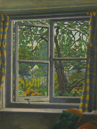 Gennem et sommerhusvindue, Shipley, Sussex af Charles Ginner