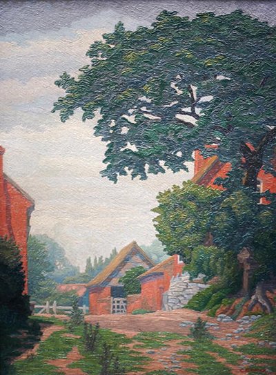 Woodlane Farm, Bearley (olie) af Charles Ginner
