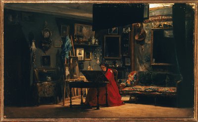Prinsesse Mathilde (1820-1904) i sit atelier, rue de Courcelles, ca. 1860 (olie på lærred) af Charles Giraud