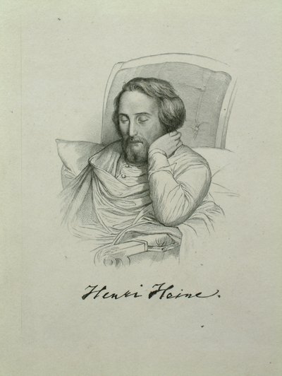 Portræt af digteren Heinrich Heine 1797-1856, 1851 af Charles Gleyre
