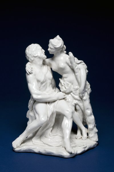 Hercules og Omphale, ca. 1749-59 (blødt porcelæn) af Charles Gouyn