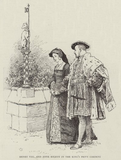 Henrik VIII og Anne Boleyn i kongens private have af Charles Green