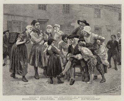 Hogarth tegner den ene gade i Queenborough af Charles Green
