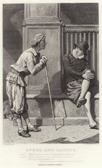 Speed and Launce, Two Gentlemen of Verona, akt II, Scene V af Charles Green