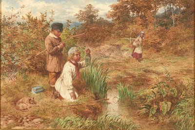 Stickleback Fishers (akvarel) af Charles Green