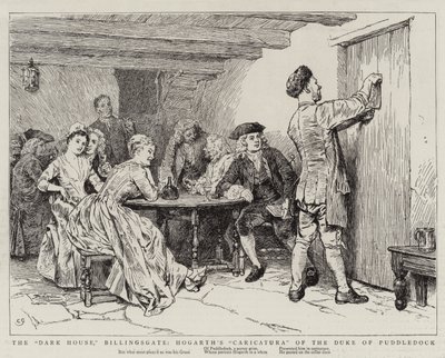 The Dark House, Billingsgate, Hogarths karikatur af hertugen af Puddledock af Charles Green