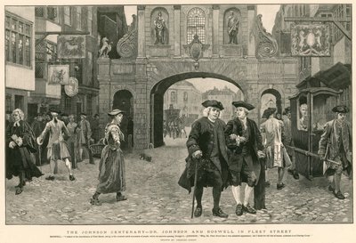 Johnson Centenary: Dr. Johnson og Boswell i Fleet Street (gravering) af Charles Green
