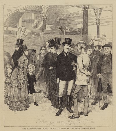 The Metropolitan Horse Show, en skitse ved Landbrugshallen af Charles Green
