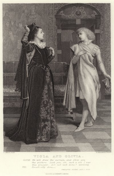 Viola og Olivia, Twelfth Night, Act I, Sc V af Charles Green