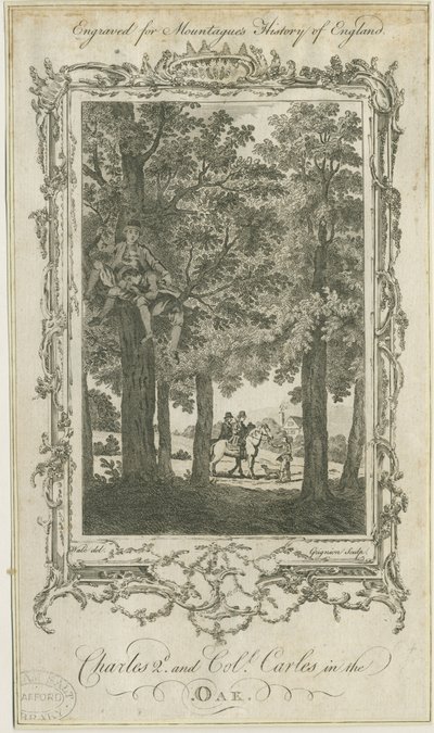 Boscobel - The Royal Oak: engraving, and [? 19th century] dani af Charles Grignion