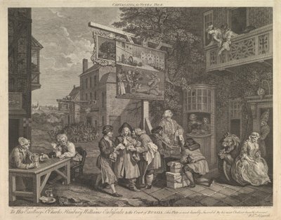 Canvassing for Votes, Plade II: Four Prints of an Election, 20. februar 1757. af Charles Grignion