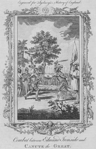 Kamp mellem Edmund Ironside og Knud den Store, 1773. af Charles Grignion
