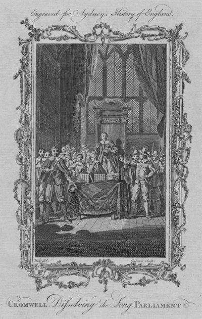 Cromwell opløser det lange parlament, 1773. af Charles Grignion