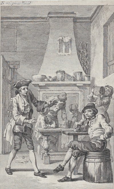 Frontispice til Tobias Smolletts Roderick Random, 1748. af Charles Grignion