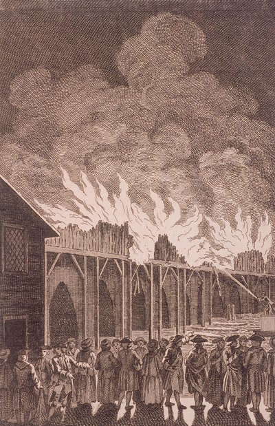 London Bridge old, London, 1775 af Charles Grignion