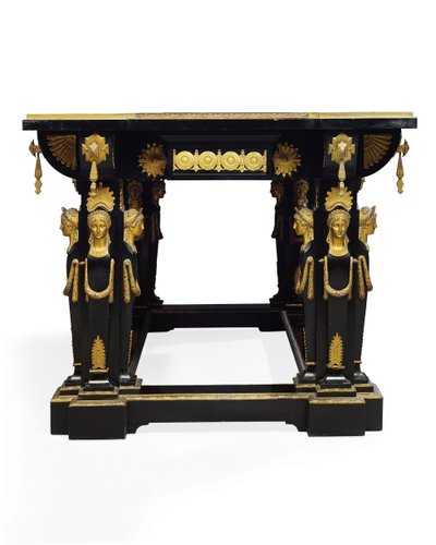 Napoleon III bord, designet af Jean Brandely, intarsia af E. Varlot, Paris, ca. 1850-75 (ormolu, forgyldt kobber, ibenholt og platan) af Charles Guillaume Diehl