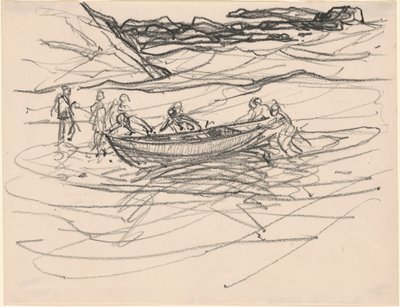 Udsætning af redningsbåden af Charles H. Woodbury