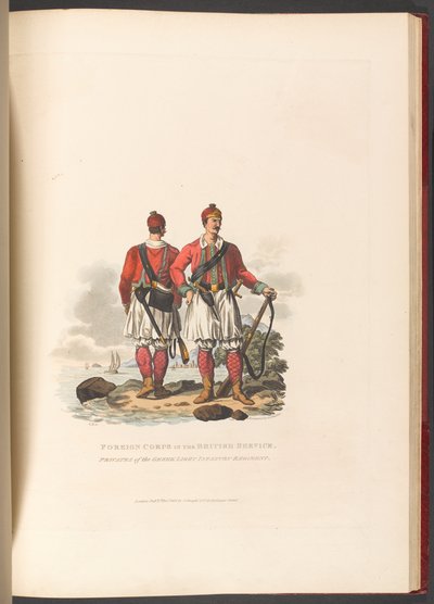 Foreign Corps i den britiske tjeneste. Menige fra det græske lette infanteriregiment af Charles Hamilton (after) Smith