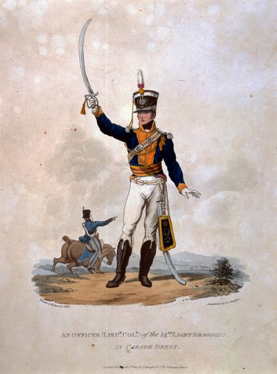 En officer af de 14. lette dragoner i paradedragt, fra 