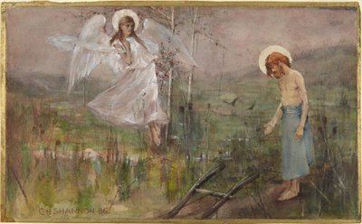 Engel viser sig for en helgen af Charles Haslewood Shannon