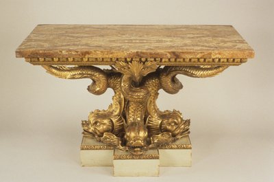 Konsolbord, tilskrevet Marsh & Tatham, ca. 1805 (træ, pakkeforgyldt og jaspis) af Charles Heathcote attr.to Tatham