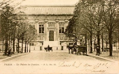 Postkort/Palais de Justice/Paris/Seine/Ile de France/Frankrig af Augustus Kollner