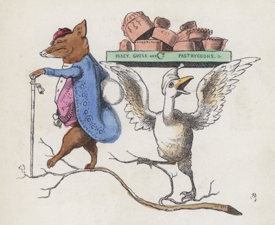 Foxey, Goose & Co, konditorer (farvet gravering) af Charles Henry (after) Bennett