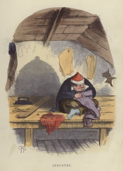 Industri (farvet gravering) af Charles Henry Bennett