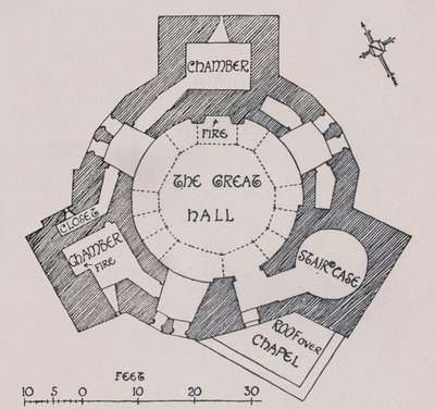 Orford Castle, Suffolk. Fra Mr. Cautleys plan, 1931 af Charles Henry Bourne Quennell