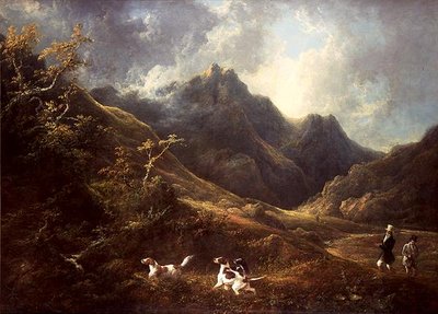 Skydning over hunde (olie på lærred) af Charles Henry Schwanfelder