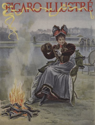 Hos Skaterkredsen. Forside af Le Figaro Illustre, januar 1895 af Charles Henry Tenre
