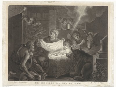 Fødsel og hyrdetilbedelse Frelserens fødsel (titel på objekt) af Charles Howard Hodges